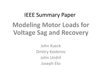 IEEE Summary Paper