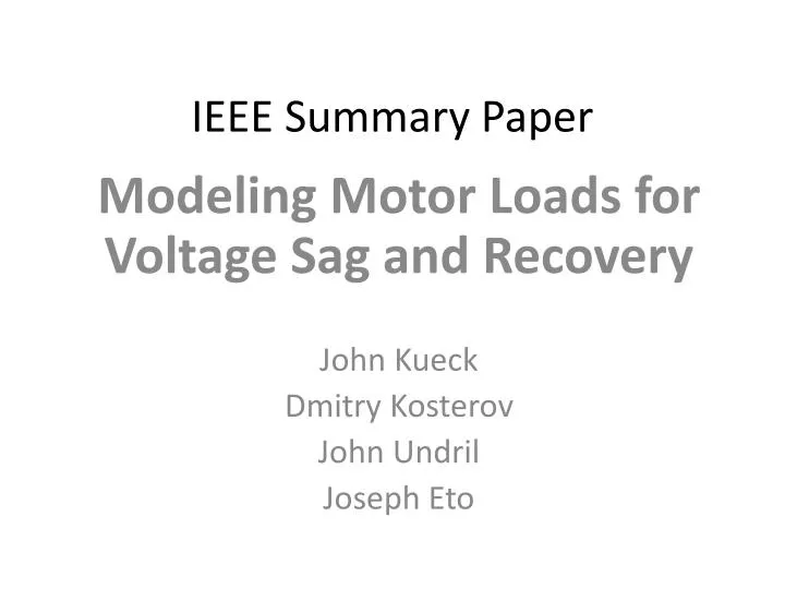 ieee summary paper