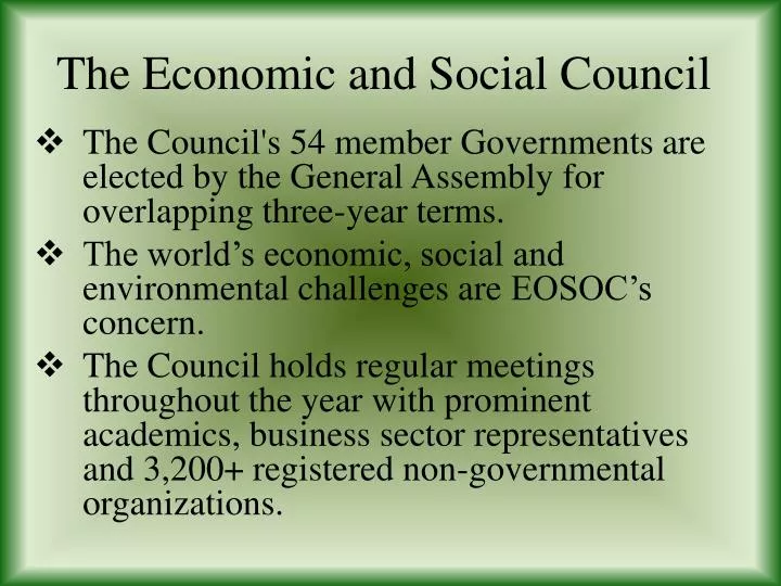 the economic and social council