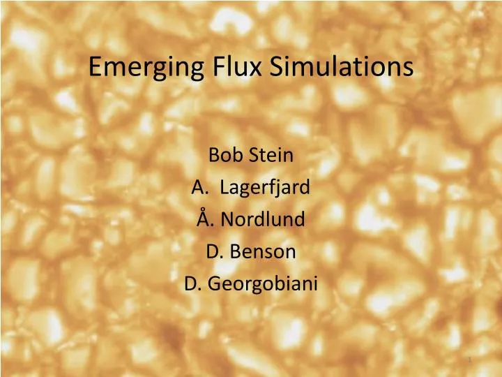 emerging flux simulations