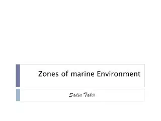 Zones of marine Environment