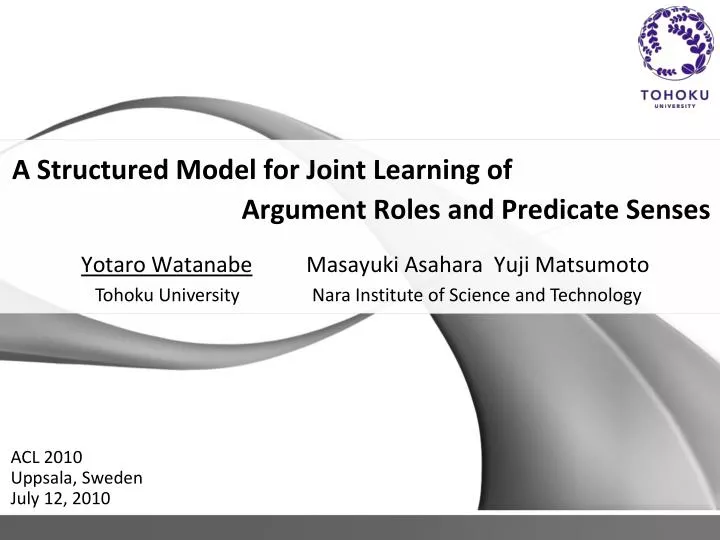 a structured model for joint learning of argument roles and predicate senses