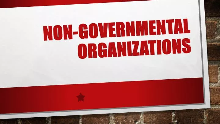 non governmental organizations
