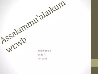 assalammu alaikum wr wb