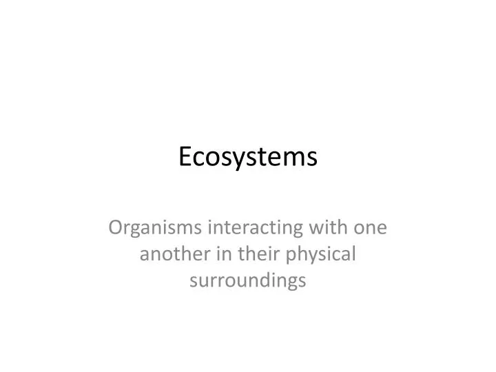 ecosystems