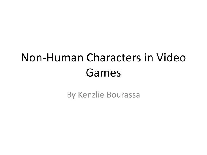 non human characters in video games