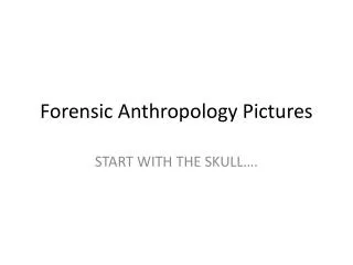 Forensic Anthropology Pictures