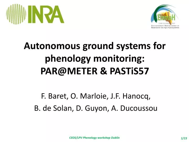 autonomous ground systems for phenology monitoring par@meter pastis57