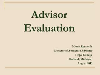 Advisor Evaluation