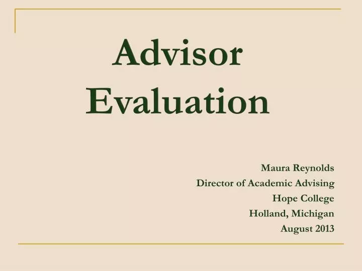 advisor evaluation