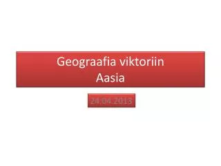 Geograafia viktoriin Aasia