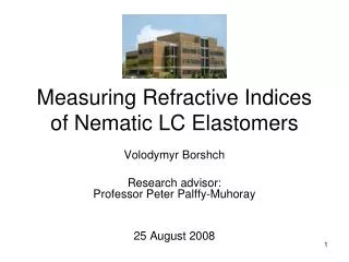 Measuring Refractive Indices of Nematic LC Elastomers