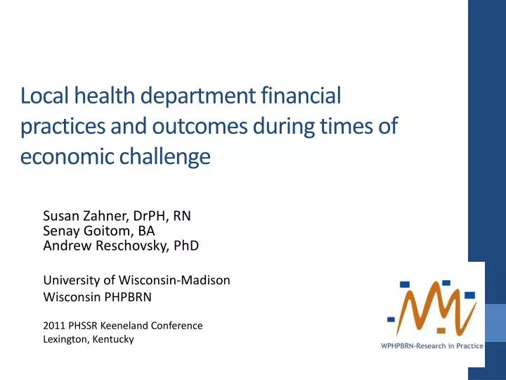 local health department financial practices and outcomes during times of economic challenge