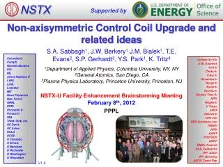 Non-axisymmetric Control Coil Upgrade and related ideas