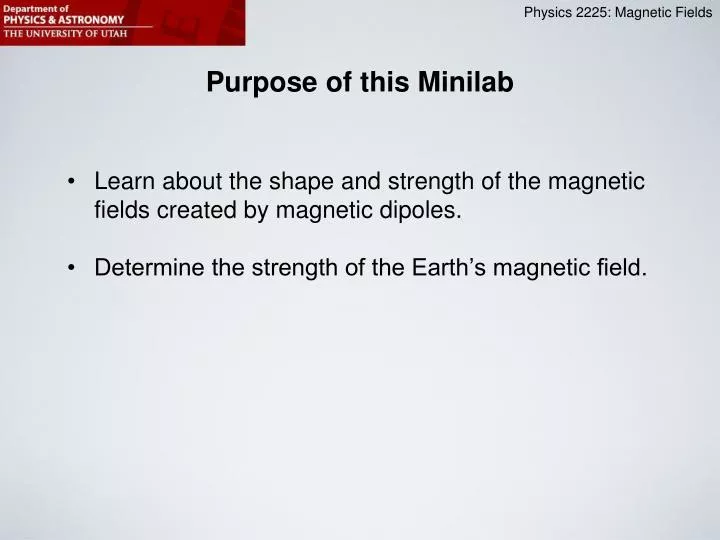 purpose of this minilab