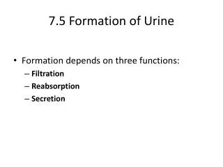 7.5 Formation of Urine