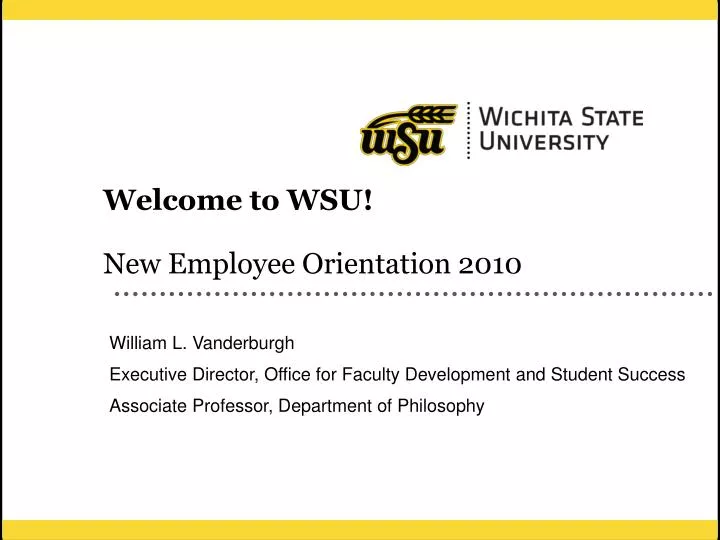 welcome to wsu new employee orientation 2010