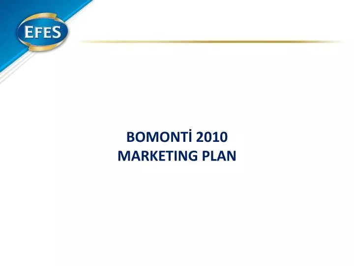 bomont 2010 marketing plan
