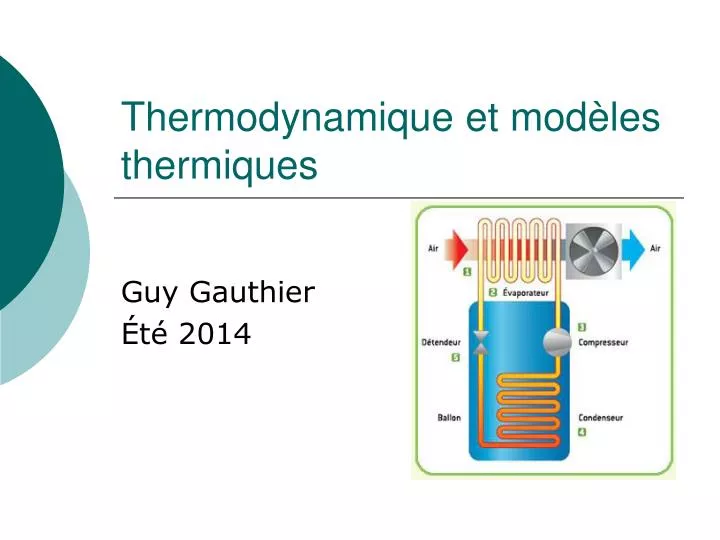 thermodynamique et mod les thermiques