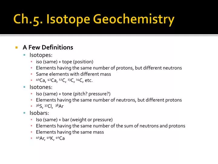 ch 5 isotope geochemistry
