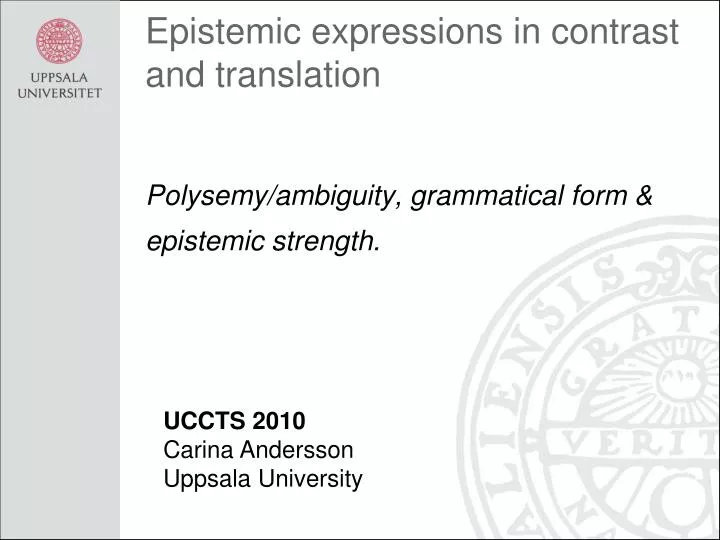 epistemic expressions in contrast and translation