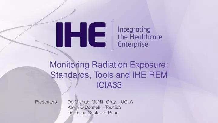 monitoring radiation exposure standards tools and ihe rem icia33