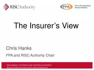 Chris Hanks FPA and RISC Authority Chair