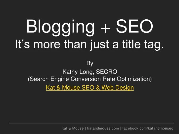 blogging seo it s more than just a title tag