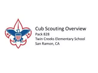 Cub Scouting Overview Pack 828 Twin Creeks Elementary School San Ramon, CA
