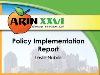 Policy Implementation Report