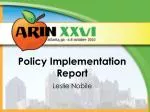 Policy Implementation Report - slide 1