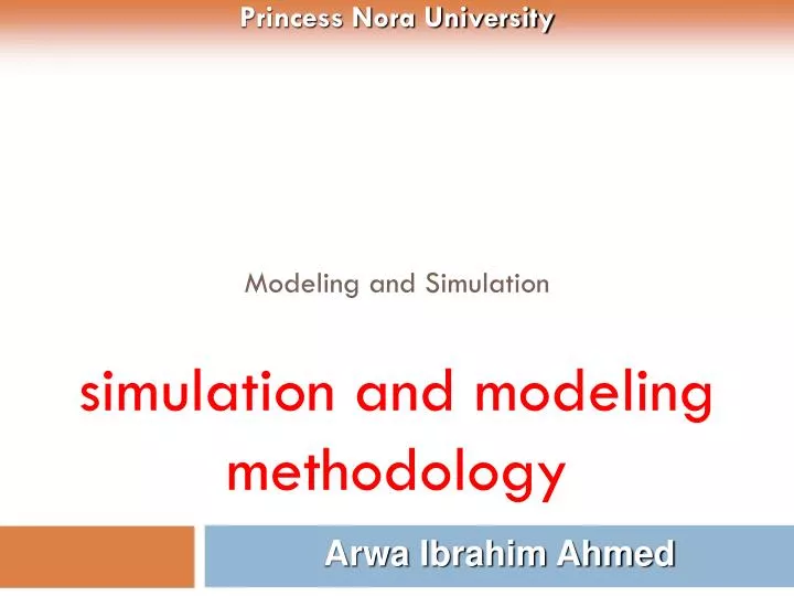 modeling and simulation simulation and modeling methodology