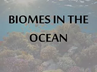 BIOMES IN THE OCEAN