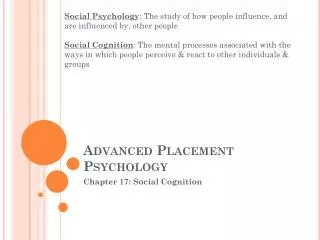 Advanced Placement Psychology