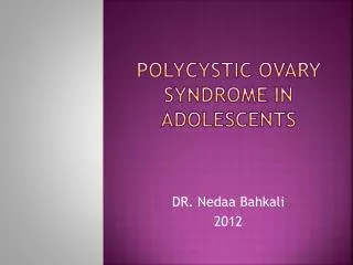 polycystic ovary syndrome in adolescents