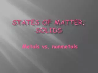 States of matter; solids