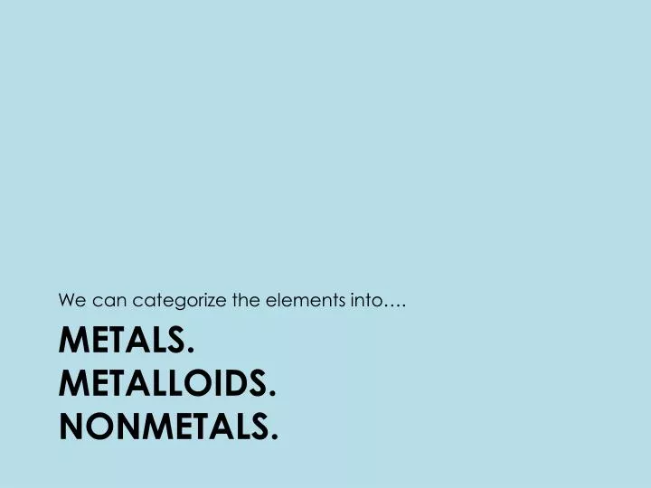 metals metalloids nonmetals