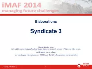 Elaborations Syndicate 3