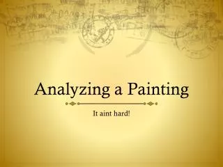 Analyzing a Painting