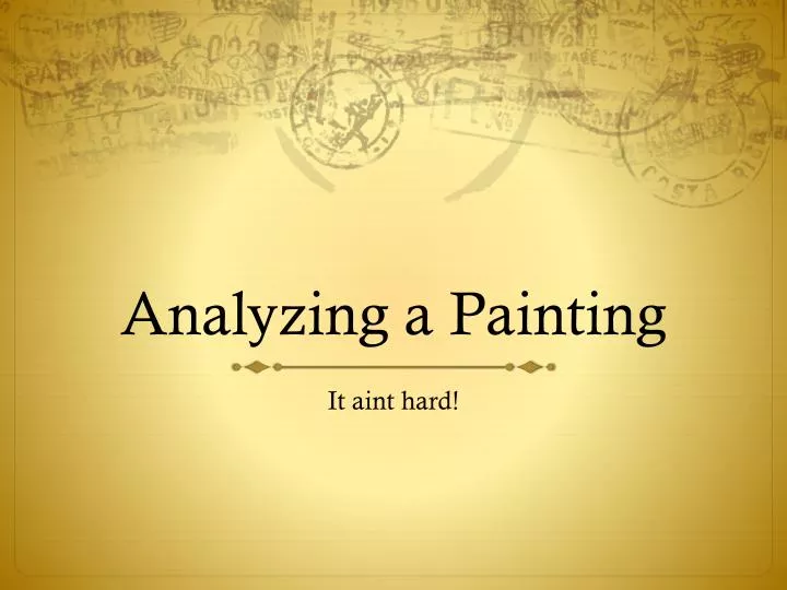 analyzing a painting