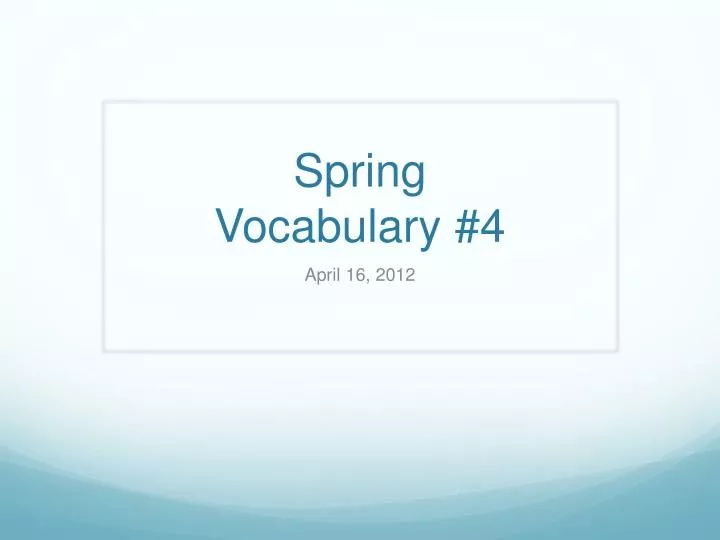 spring vocabulary 4
