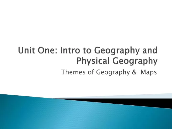 unit one intro to geography and physical geography