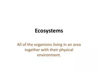 Ecosystems