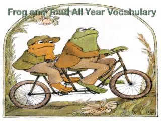 Frog and Toad All Year Vocabulary