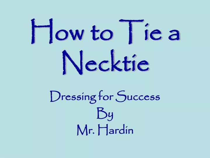 how to tie a necktie