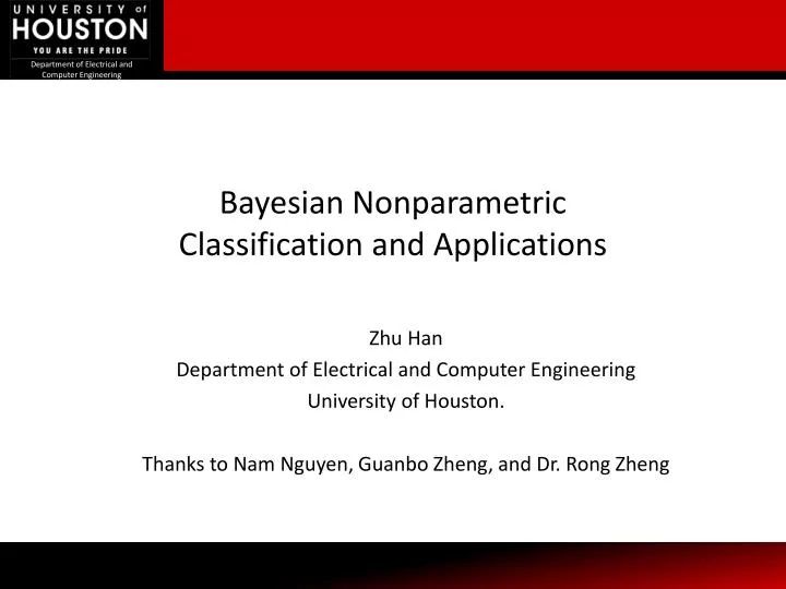 bayesian nonparametric classification and applications