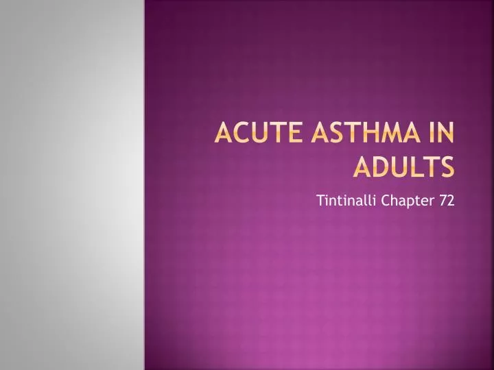 acute asthma in adults