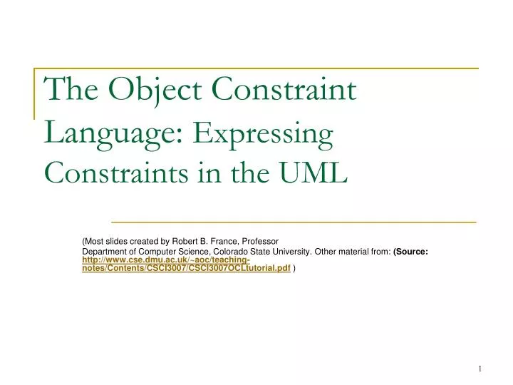 the object constraint language expressing constraints in the uml