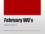 February WU’s - slide 1
