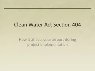 Clean Water Act Section 404